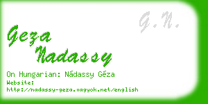 geza nadassy business card