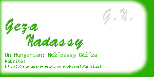 geza nadassy business card